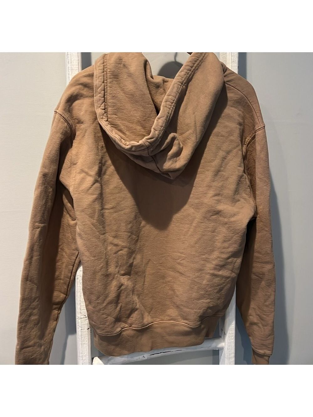 Good American Light Brown boyfriend Zip-Up Hoodie size 0 oversized small - Picture 7 of 8